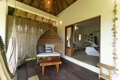 Cama o camas de una habitación en Casa Mariposa Beach Hotel