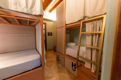 Cama o camas de una habitación en Viajero Oaxaca Hostel