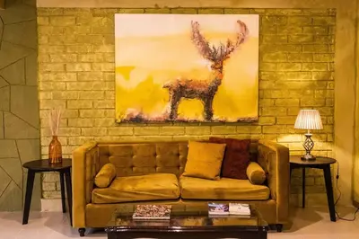 Zona de estar de Cozy Refuge 3 Bd house steps from Santo Domingo