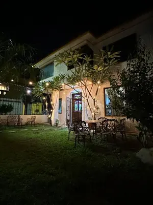 Jardín al aire libre en Casa Estrella Oaxaca