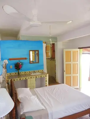 Cama o camas de una habitación en Altamira Mazunte