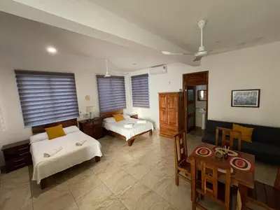 Cama o camas de una habitación en Sicarú, Hospedaje en Punta Zicatela