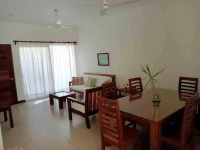Zona de estar de Apartment Tortugas - rooms with AC and great pool at 5 min from Carrizalillo beach and Benito Juarez Bulevard