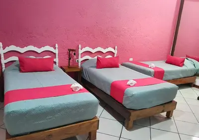 Cama o camas de una habitación en Mesón Yollotl