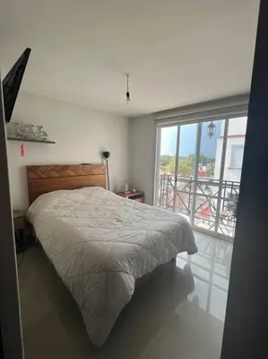 Cama o camas de una habitación en Departamento en Coyoacan