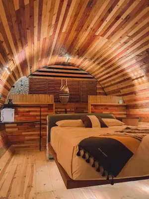 Cama o camas de una habitación en HOTEL EXTASIS ZIPOLITE nudista en zona de fiesta