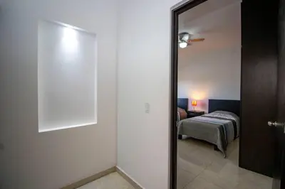 Cama o camas de una habitación en ¡Nueva! Bamboo La Guayaba (Alberca & Descanso)