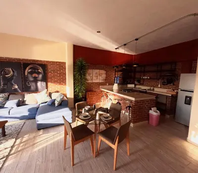 Una cocina o zona de cocina en Residencial Aéreo Albatros