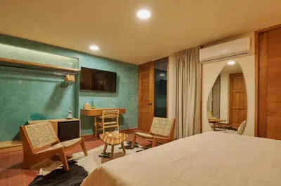 Cama o camas de una habitación en Hotel Materia