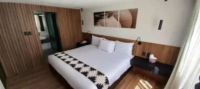 Cama o camas de una habitación en Casa Tlaxcalli by Beddo Hoteles