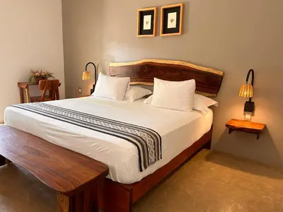 Cama o camas de una habitación en Hotelito Zicatela