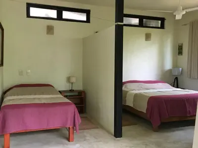 Cama o camas de una habitación en Double Bed, Queen size, small kitchen, terrace, wi-fi- air condition