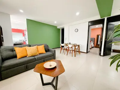 Zona de estar de Acogedor y hermoso cerca del Foro Sol, AICM y Coyoacán