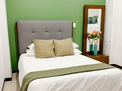 Cama o camas de una habitación en Acogedor y hermoso cerca del Foro Sol, AICM y Coyoacán