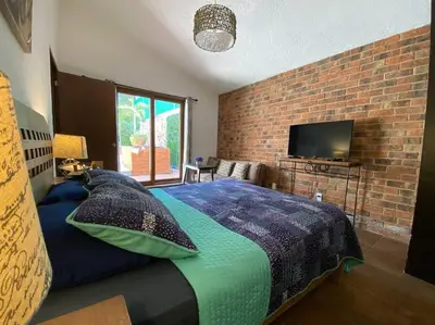 Cama o camas de una habitación en Casa Brisa en Burgos Cuernavaca