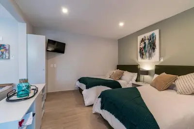 Cama o camas de una habitación en LOVELY LOFT COYOACAN (DIEGO)