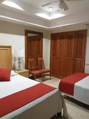 Cama o camas de una habitación en Mayan Vidanta departamento 2 recámaras 2 baños SERVICIO DE PLAYA