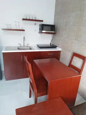 Una cocina o zona de cocina en Lulu'u Índigo (pequeño Índigo)