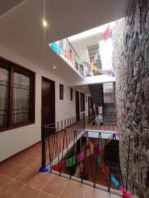Un balcón o terraza de Casa Mictlan. Habitaciones en el Centro de Mitla.