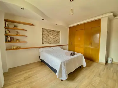 Cama o camas de una habitación en Ubicación top: Depto. a 3 min de la playa