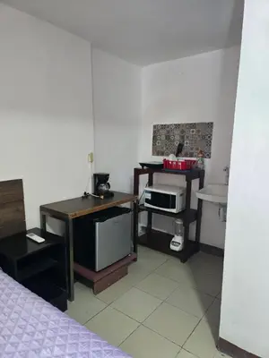 Una cocina o zona de cocina en Habitación 2 climatizada cerca de IMSS UMAE