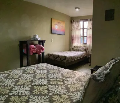 Cama o camas de una habitación en Hotel las carretas , spa y temazcal