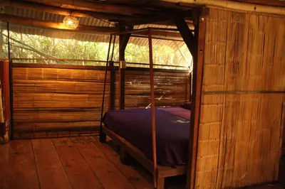 Cama o camas de una habitación en Cabaña Corazon Mazunte