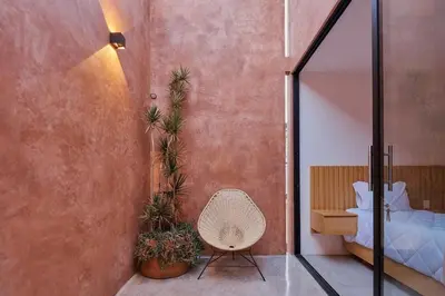 Cama o camas de una habitación en Hermosa casa ubicada en Oaxaca