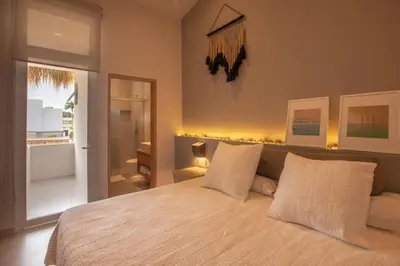 Cama o camas de una habitación en Casa Sa a 5 min de la playa en coche