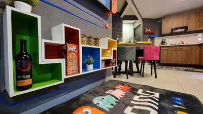Una cocina o zona de cocina en Departamento Zona Gamer Frente al Aeropuerto
