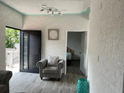Zona de estar de Departamento cómodo y céntrico en Malinalco.