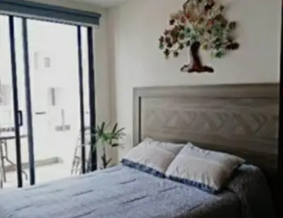 Cama o camas de una habitación en Aire acondicionado Parking Llegada autónoma Duermen 8 huespedes