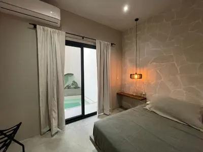 Cama o camas de una habitación en Rooms Zicatela
