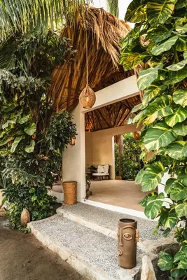Jardín al aire libre en Casa Chula Hotel Boutique Frente al Mar