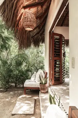 Jardín al aire libre en Casa Chula Hotel Boutique Frente al Mar