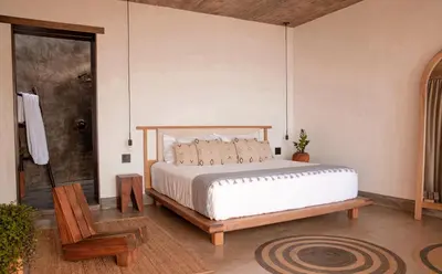 Cama o camas de una habitación en Ukiyo San Agustinillo
