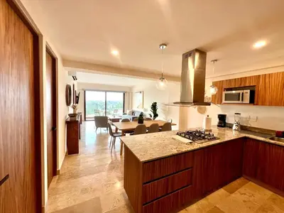 Una cocina o zona de cocina en Vista al Mar y Confort 3 Albercas Gym & Playa