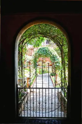 Jardín al aire libre en Villa de Lena