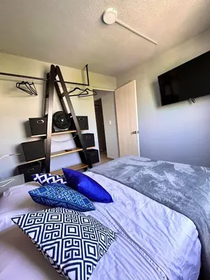 Cama o camas de una habitación en Casa 2Tv & Netflix Angelópolis Anáhuac