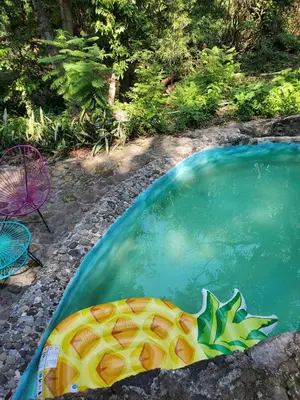 Piscina en o cerca de Glamping Cabaña de Granja El Sol Teques y Naturaleza