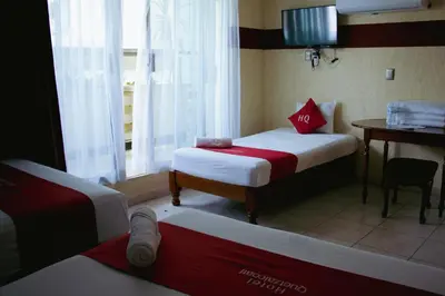 Cama o camas de una habitación en Hotel Quetzalcóatl
