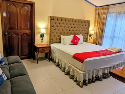 Cama o camas de una habitación en Hotel Quetzalcóatl