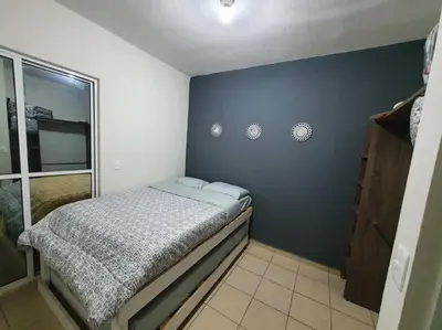 Cama o camas de una habitación en Departamento con Alberca