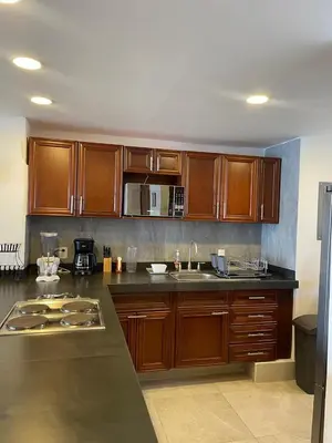 Una cocina o zona de cocina en Increíble depto. en playa privada.