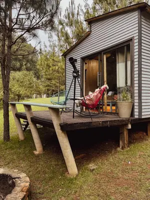 Jardín al aire libre en Tiny Cozy Cabin las moras