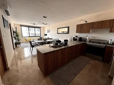 Una cocina o zona de cocina en Depa Luxe 2HAB con Alberca y Playa Caminando