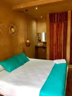 Cama o camas de una habitación en Hotel Rinconcito de Mazunte