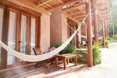 Jardín al aire libre en Hotel Rinconcito de Mazunte