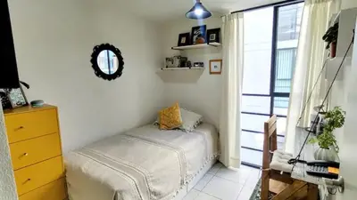 Cama o camas de una habitación en Depa privado cerca del Foro Sol y Aeropuerto CDMX