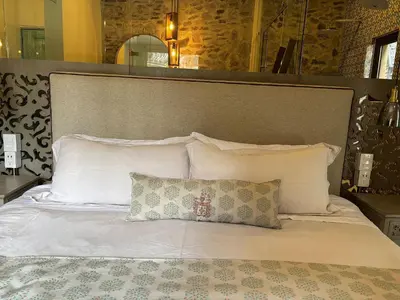Cama o camas de una habitación en Castello di Carlo - Suite Carlo I